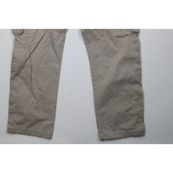 Vintage Y2K Wrangler Mens 38x31 Faded Baggy Wide Leg Cargo Pants Beige Cotton - Picture 12 of 12